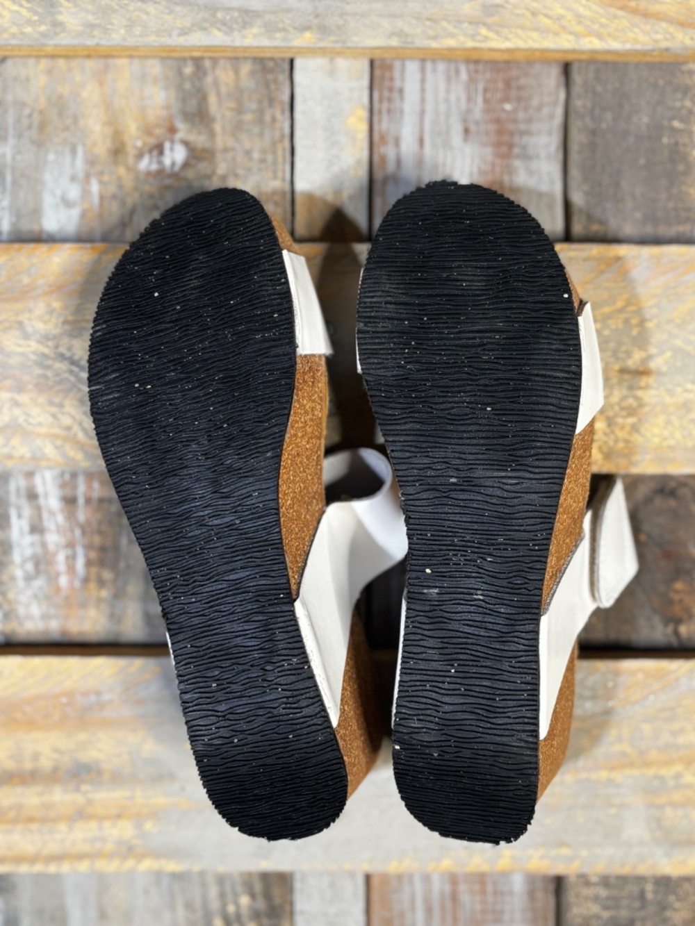 NWOT [Eric Michael] White Cork Platform < Lily > Wedge Sandal | 39 · 8.5 - 9 - Picture 11 of 13